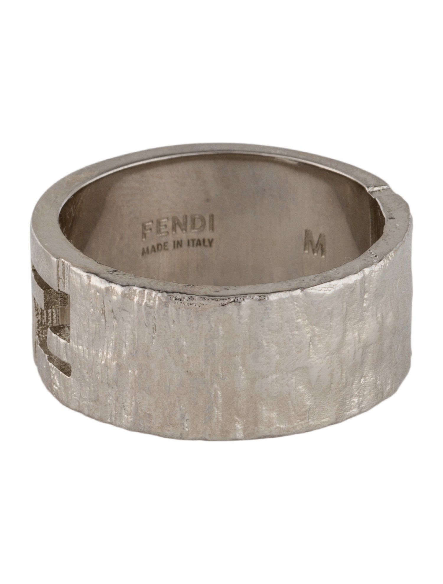 Fendi FF Hammered Band Ring