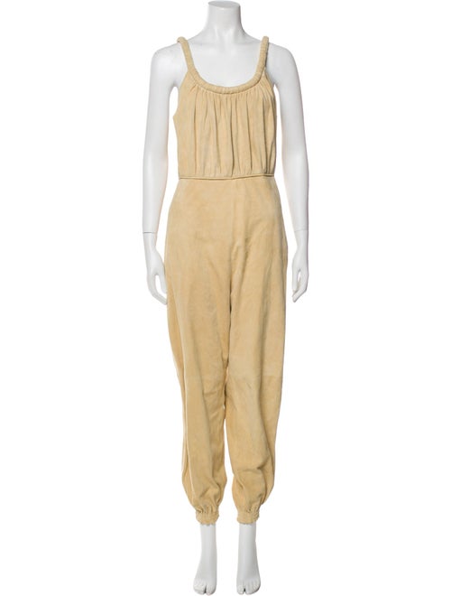 Fendi Leather Scoop Neck Jumpsuit