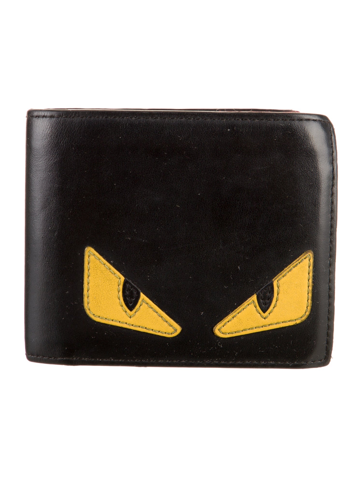 Fendi Monster Bi Fold Leather Bifold Wallet