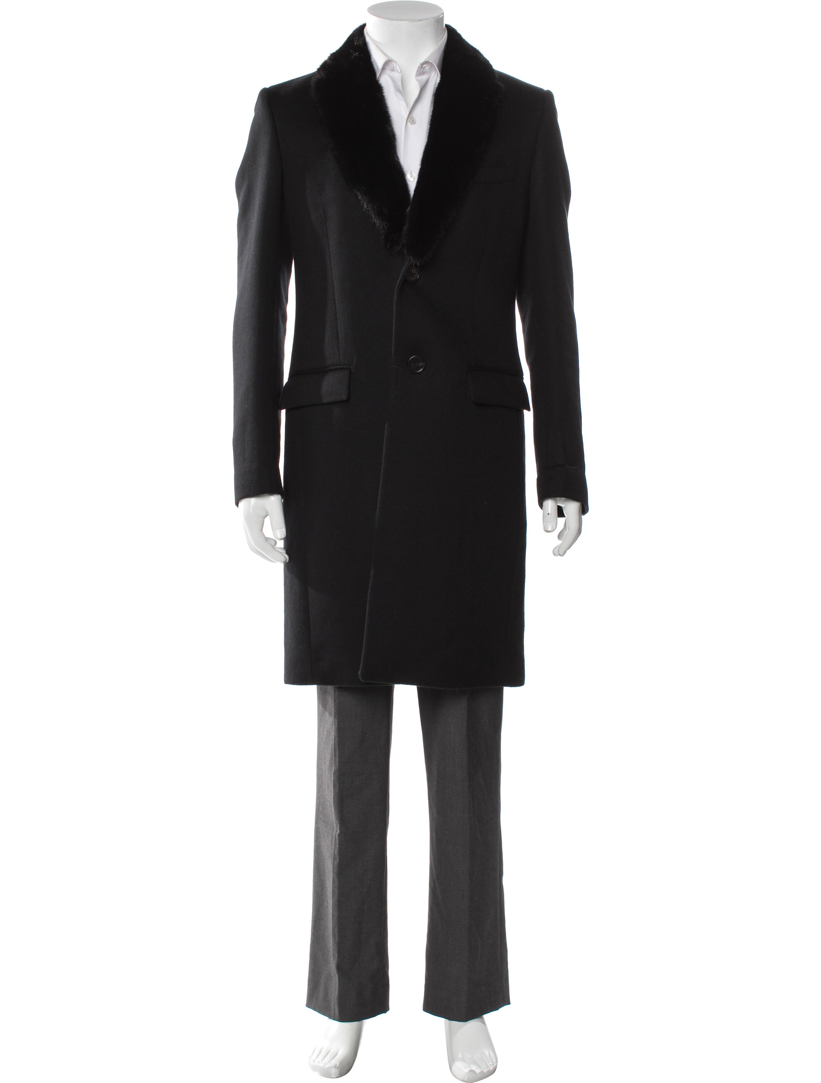 Fendi Zucca FF Logo Virgin Wool Overcoat