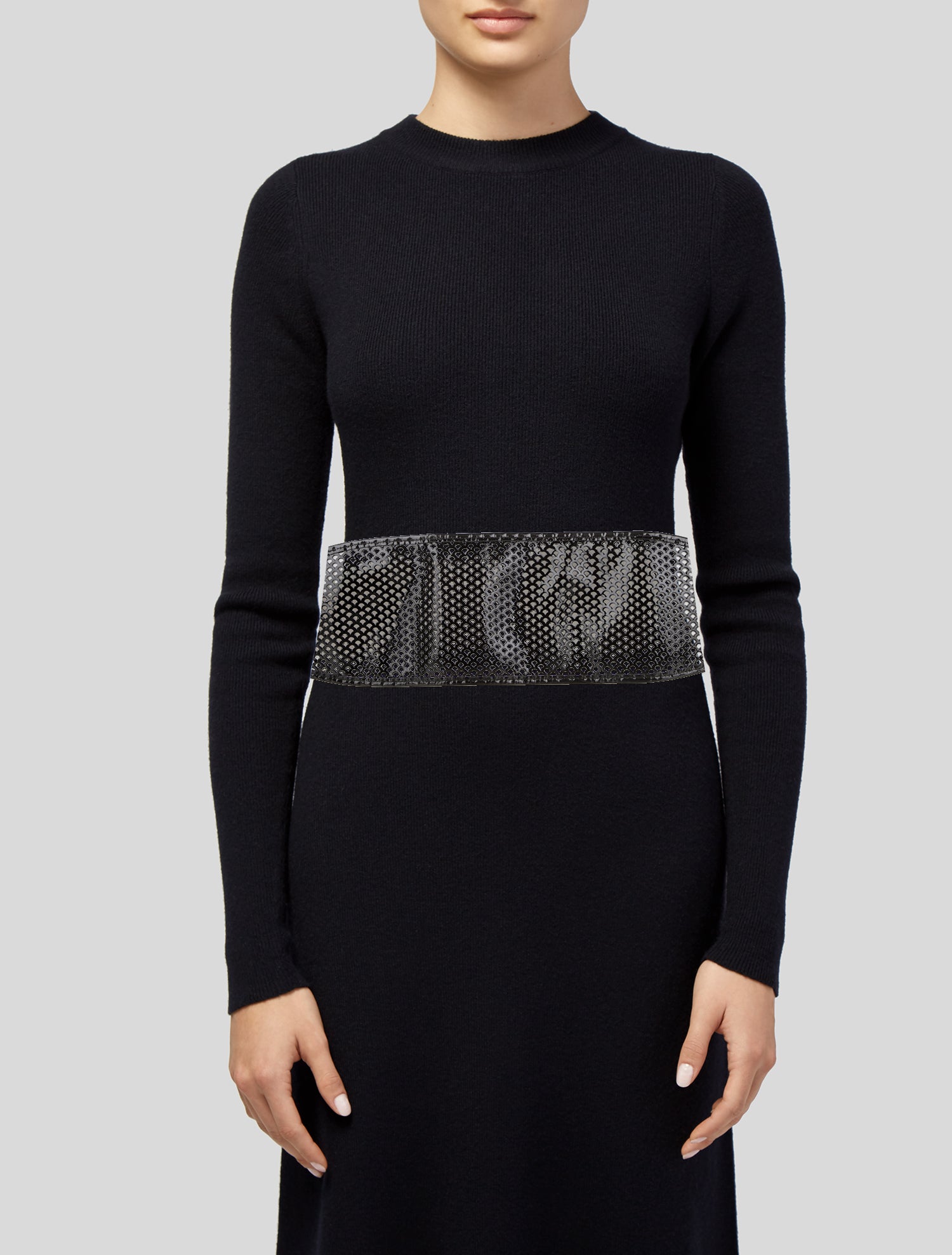Fendi Wide Patent Leather Waist Belt