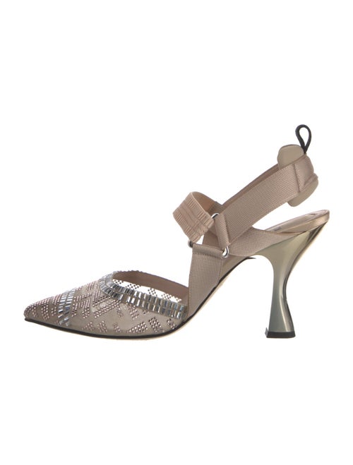Fendi Zucca FF Logo Patterned Slingback Pumps