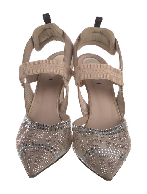 Fendi Zucca FF Logo Patterned Slingback Pumps