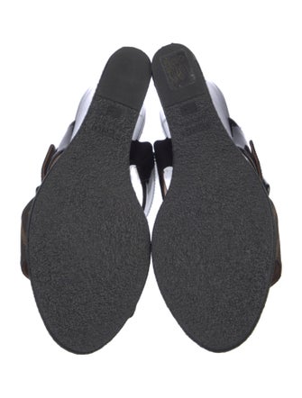 Fendi Zucca FF Logo Leather Slides