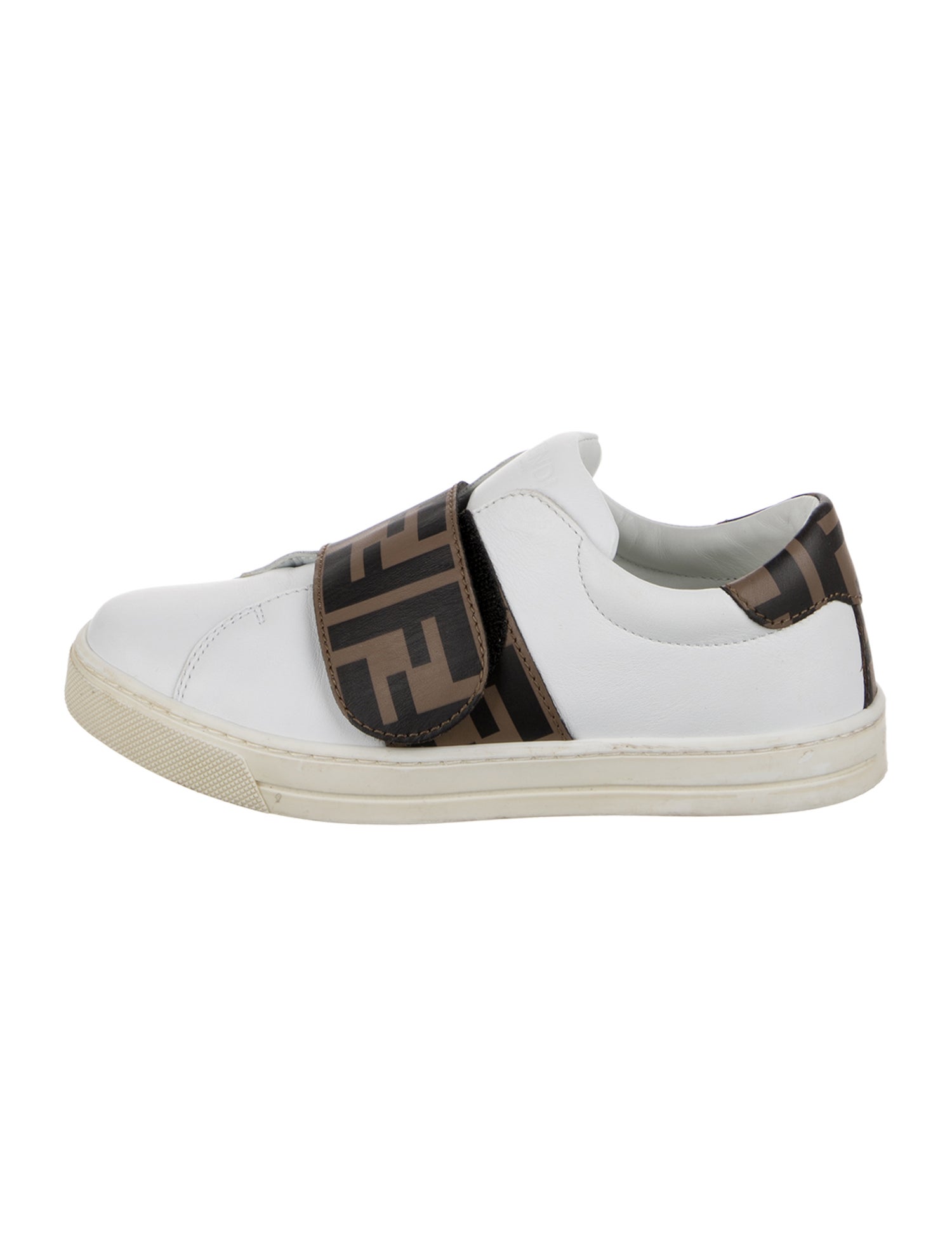 Fendi Kids' Leather Low Top Sneakers