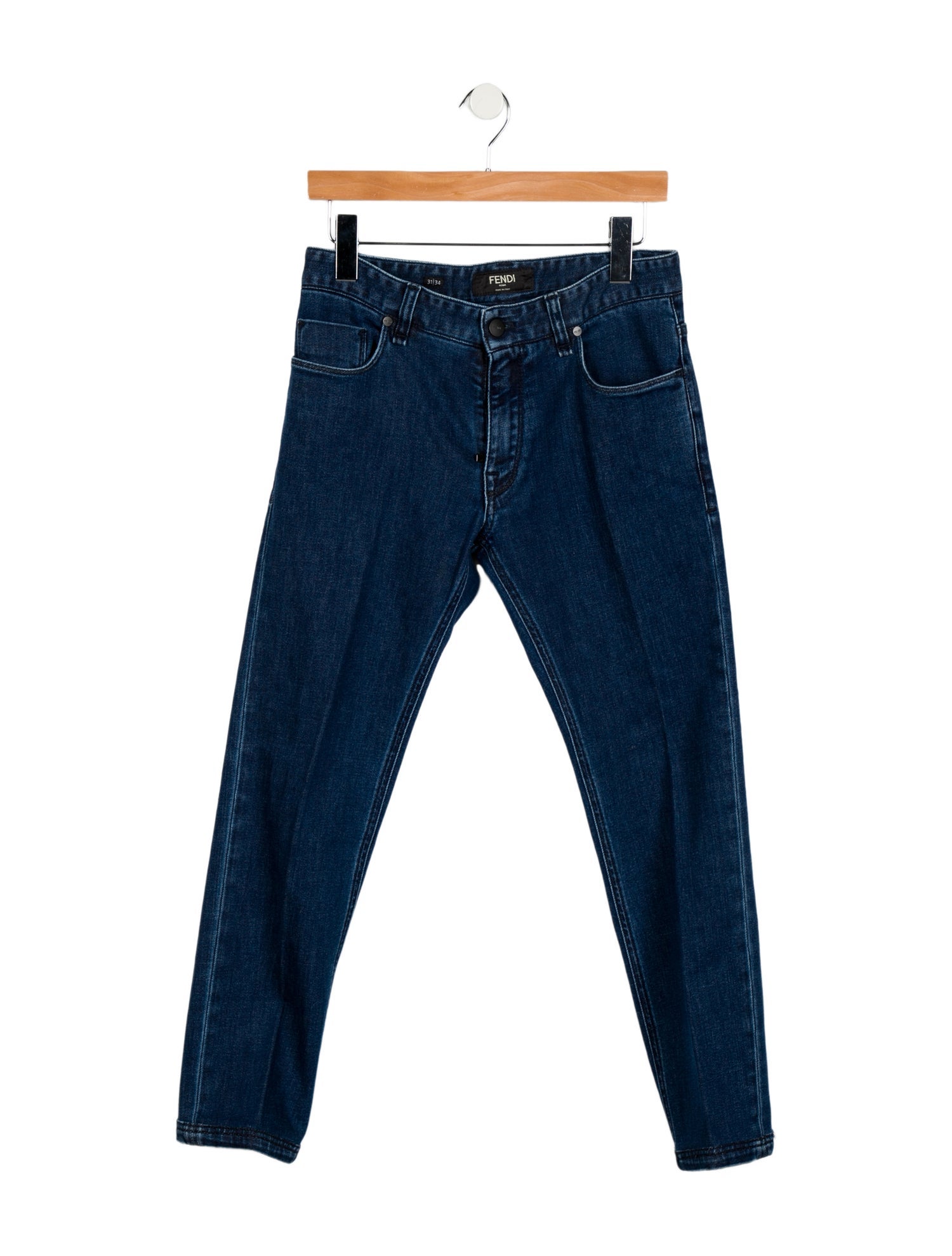 Fendi Mid-Rise Straight Leg Jeans