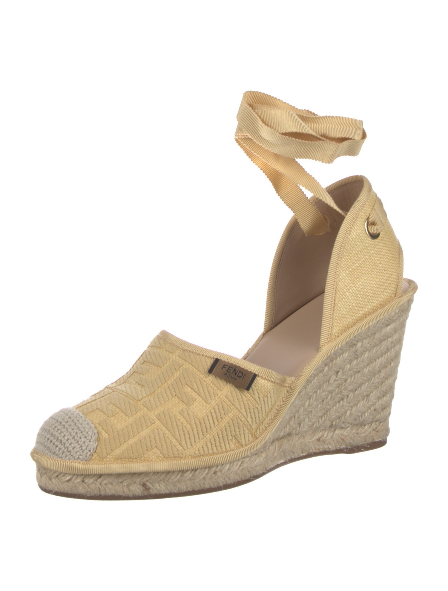 Fendi Zucca FF Logo Canvas D'Orsay Pumps