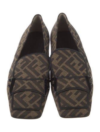 Fendi Zucca FF Logo Canvas Loafers