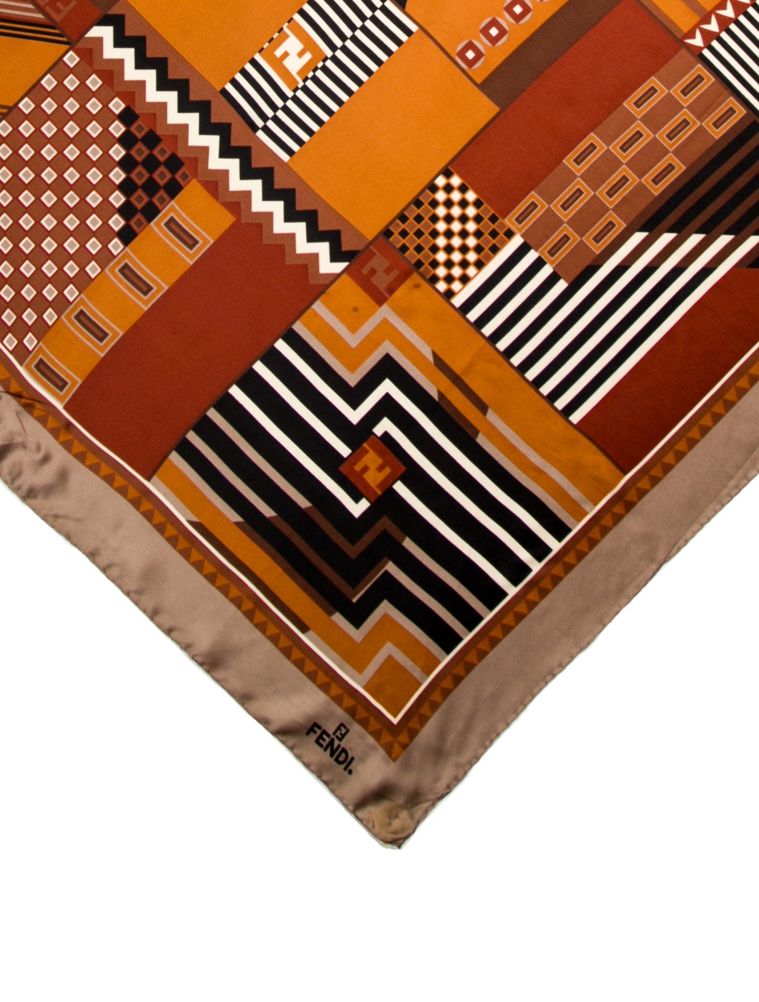 Fendi Silk Zucca FF Logo Scarf