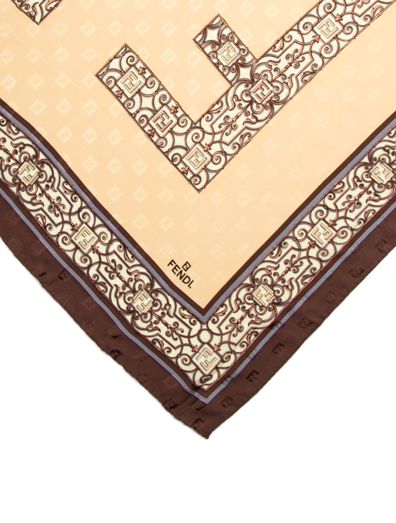 Fendi Silk Zucca FF Logo Scarf