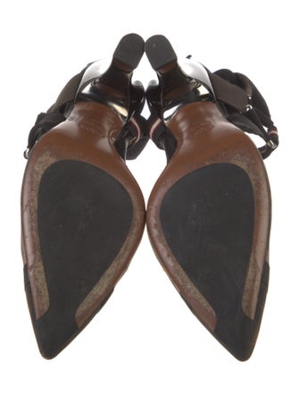 Fendi Zucca FF Logo Mesh Slingback Pumps