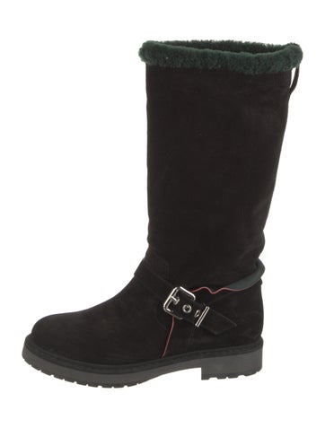 Fendi Boots Suede Fur Trim Moto IT 37 | 7