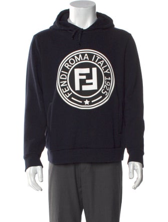 Fendi Graphic Print Mock Neck Hoodie