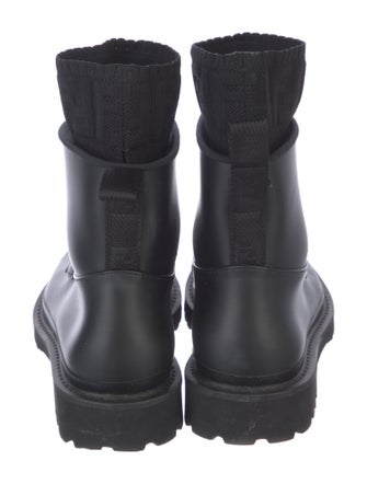 Fendi Zucca FF Logo Leather Combat Boots