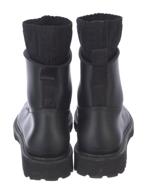 Fendi Zucca FF Logo Leather Combat Boots