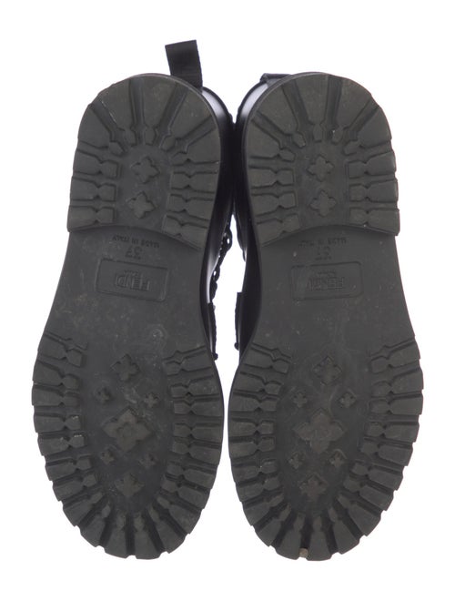 Fendi Zucca FF Logo Leather Combat Boots