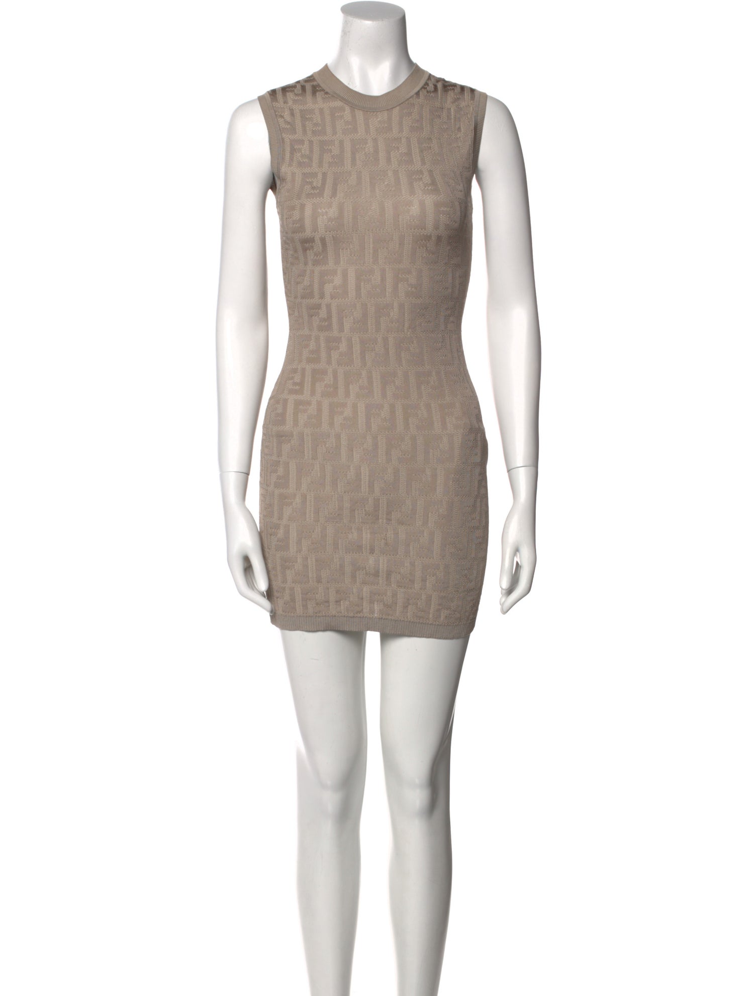 Fendi Crew Neck Mini Dress