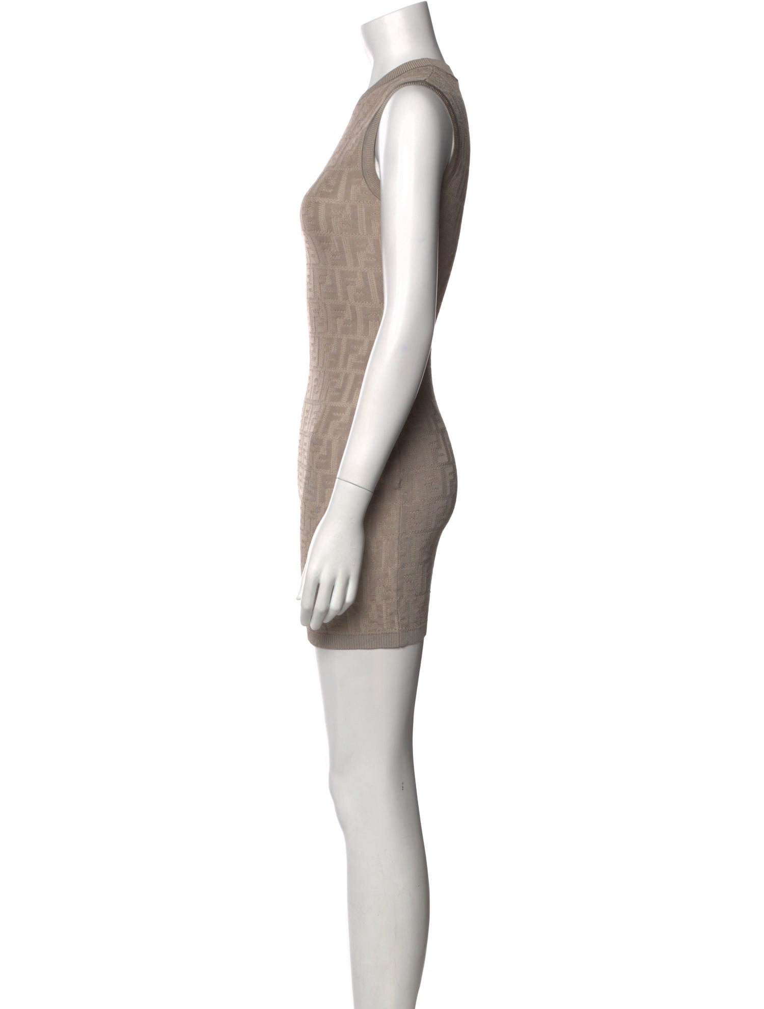 Fendi Crew Neck Mini Dress