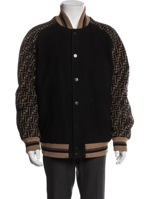 Fendi Zucca FF Logo Wool Bomber Jacket