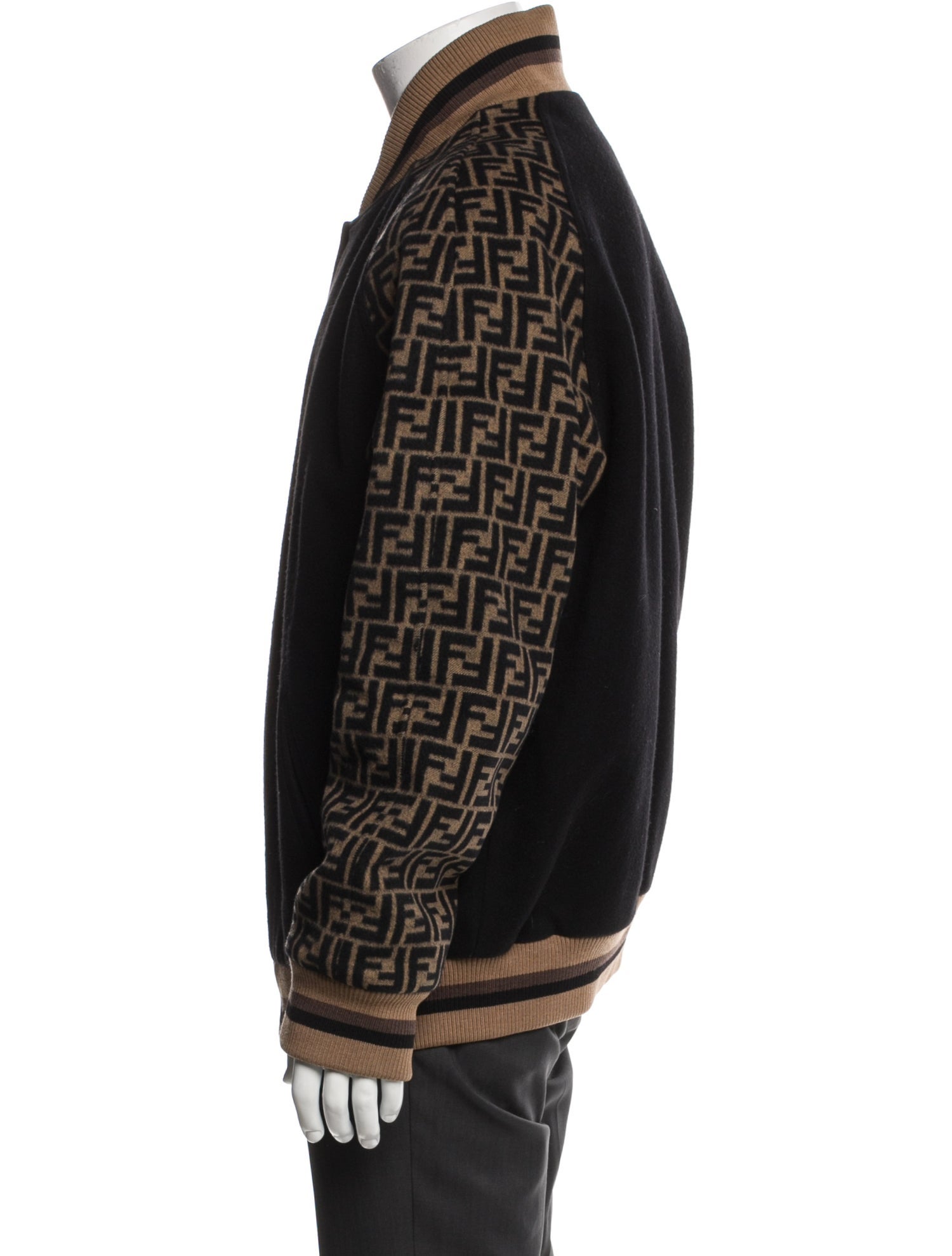 Fendi Zucca FF Logo Wool Bomber Jacket