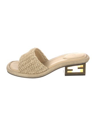 Fendi Raffia Slides