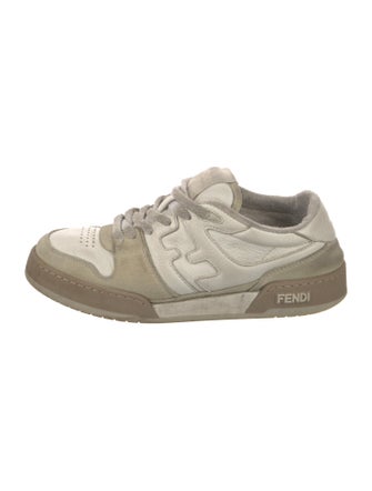 Fendi Leather Colorblock Pattern Sneakers