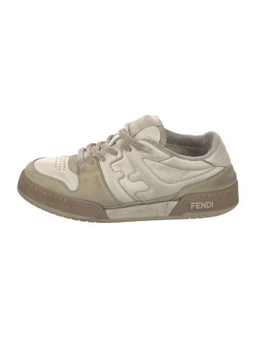 Fendi Leather Colorblock Pattern Sneakers