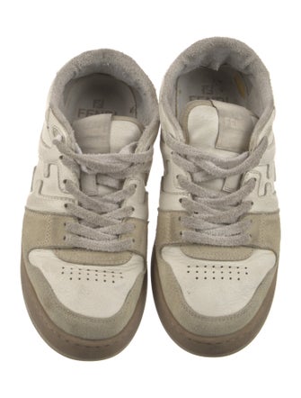 Fendi Leather Colorblock Pattern Sneakers