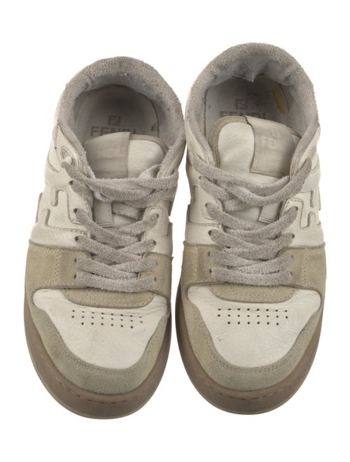 Fendi Leather Colorblock Pattern Sneakers