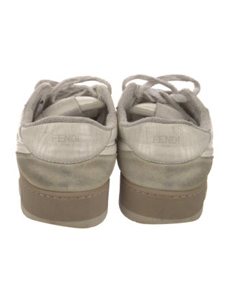 Fendi Leather Colorblock Pattern Sneakers