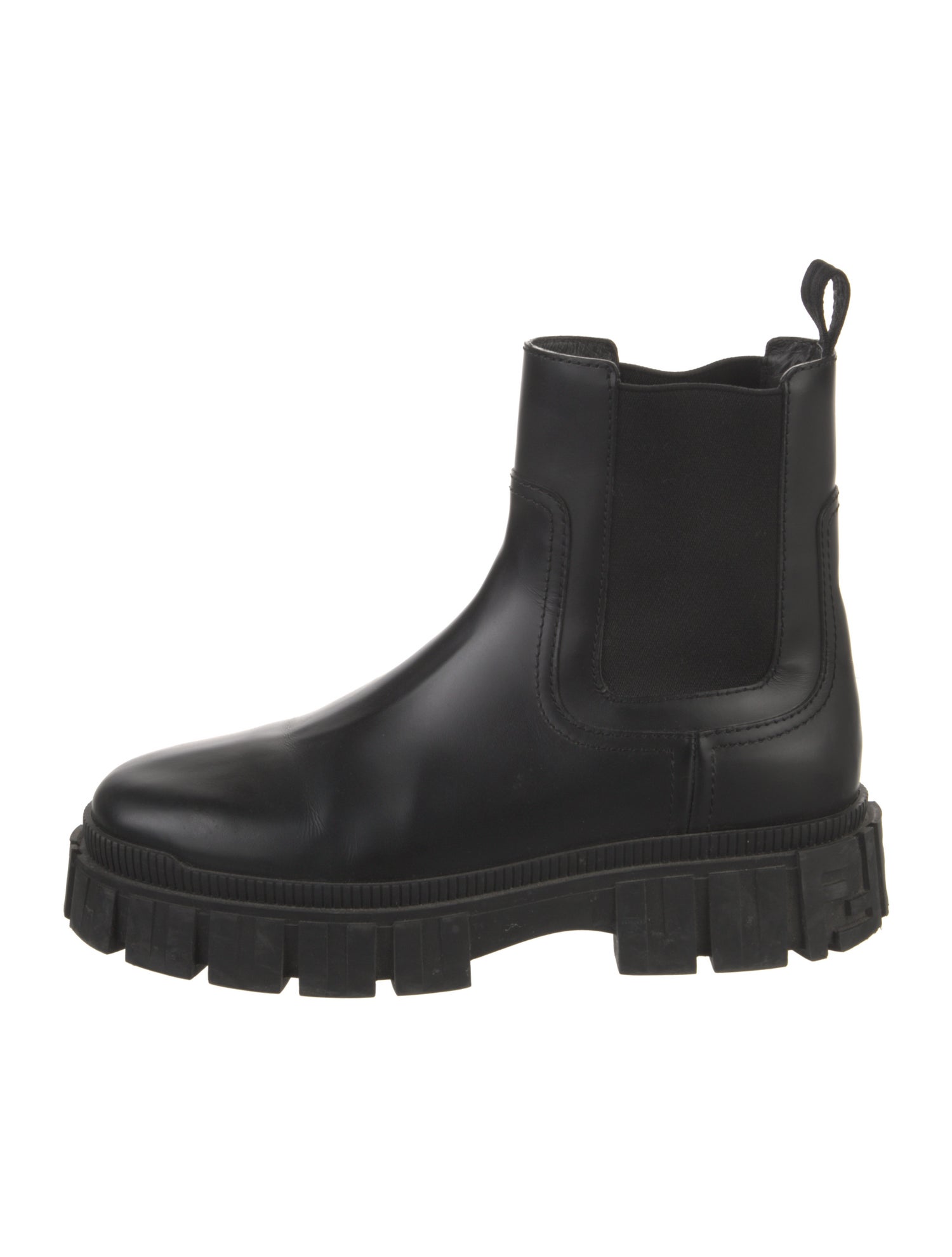 Fendi Zucca FF Logo Leather Chelsea Boots