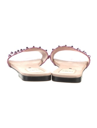 Fendi Rockstud Accents Leather Slides