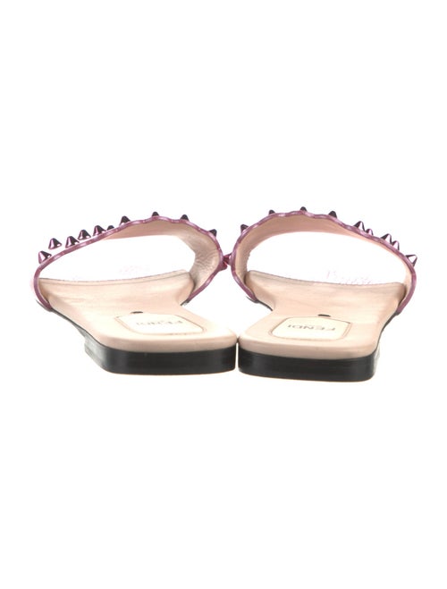 Fendi Rockstud Accents Leather Slides