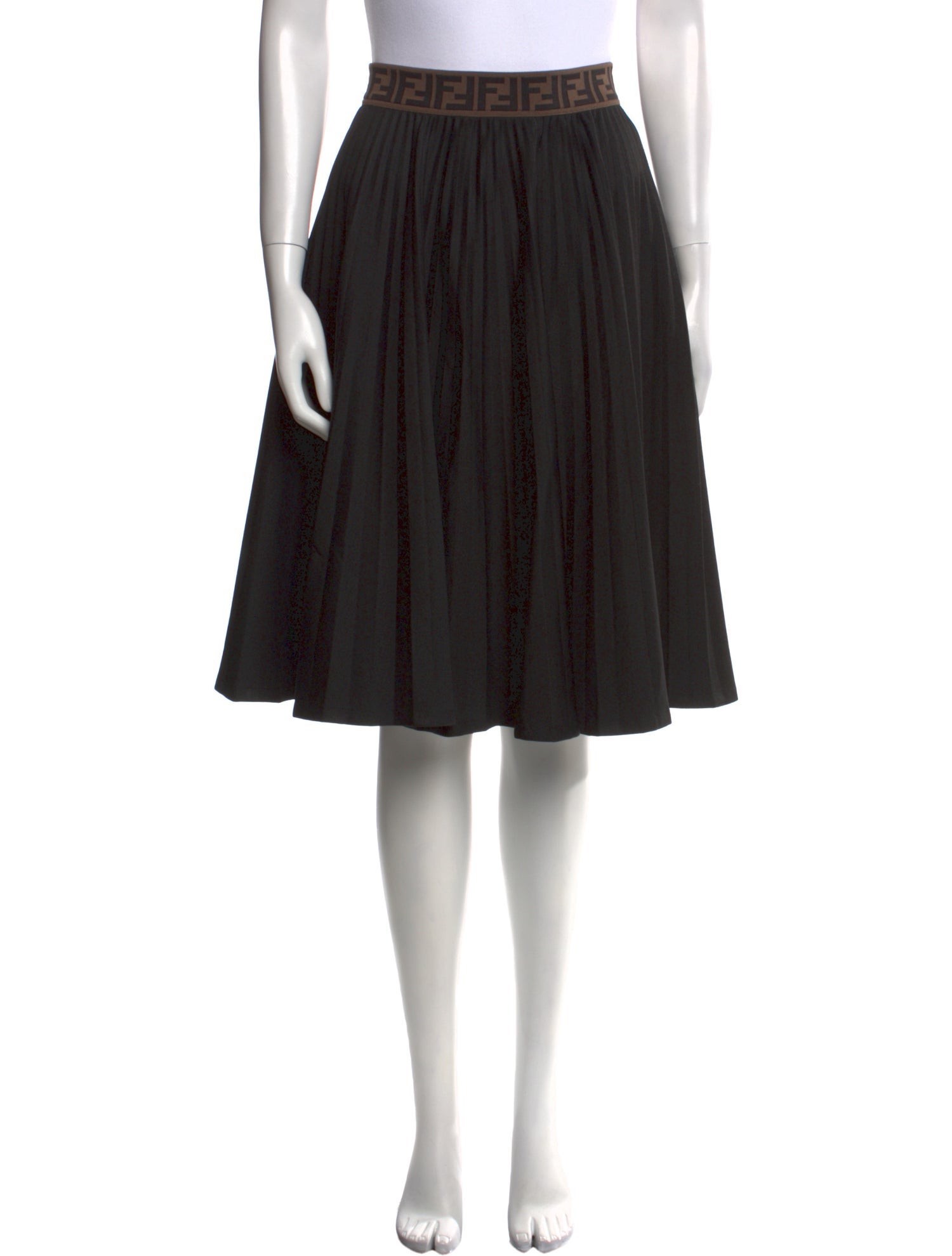 Fendi Pleated Accents Knee-Length Skirt