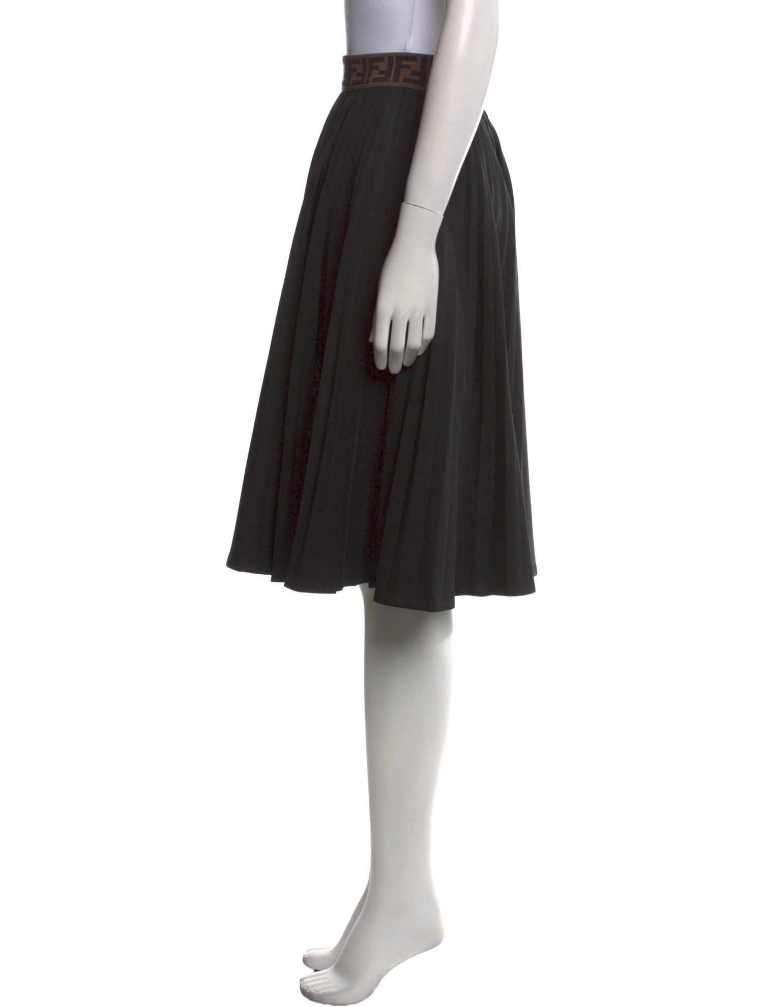 Fendi Pleated Accents Knee-Length Skirt