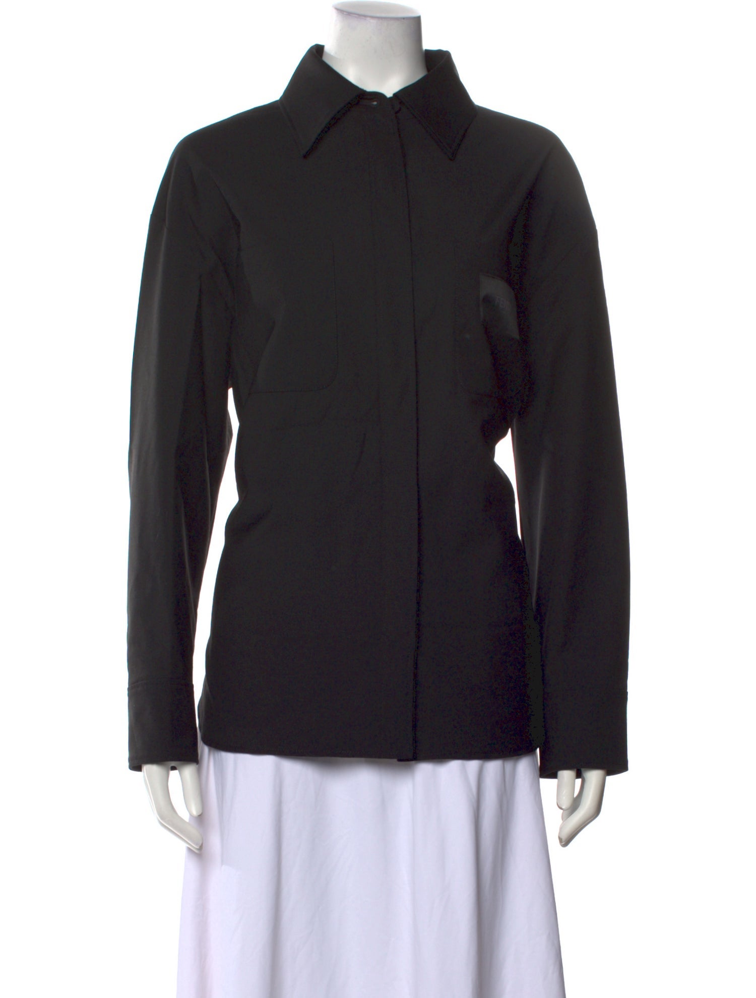 Fendi Long Sleeve Button-Up Top