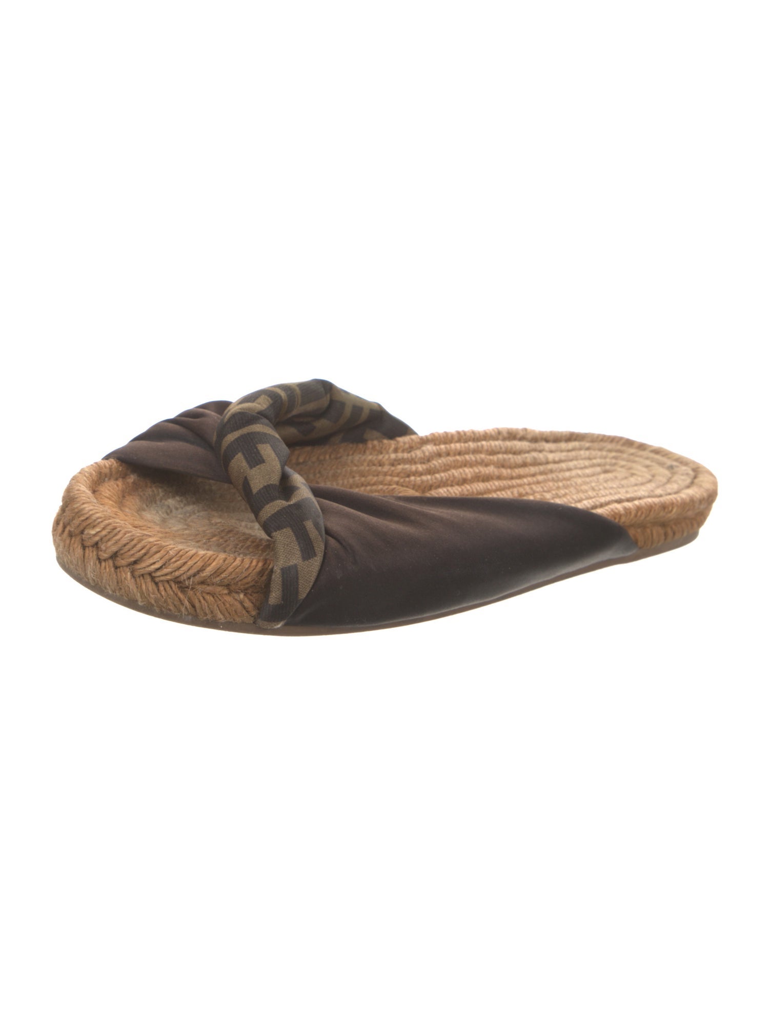 Fendi Zucca FF Logo Satin Espadrilles