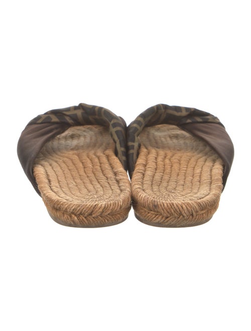 Fendi Zucca FF Logo Satin Espadrilles