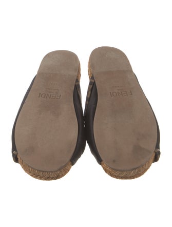 Fendi Zucca FF Logo Satin Espadrilles