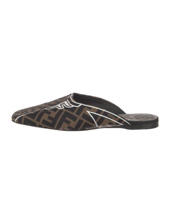 Fendi Zucca FF Logo Printed Mules