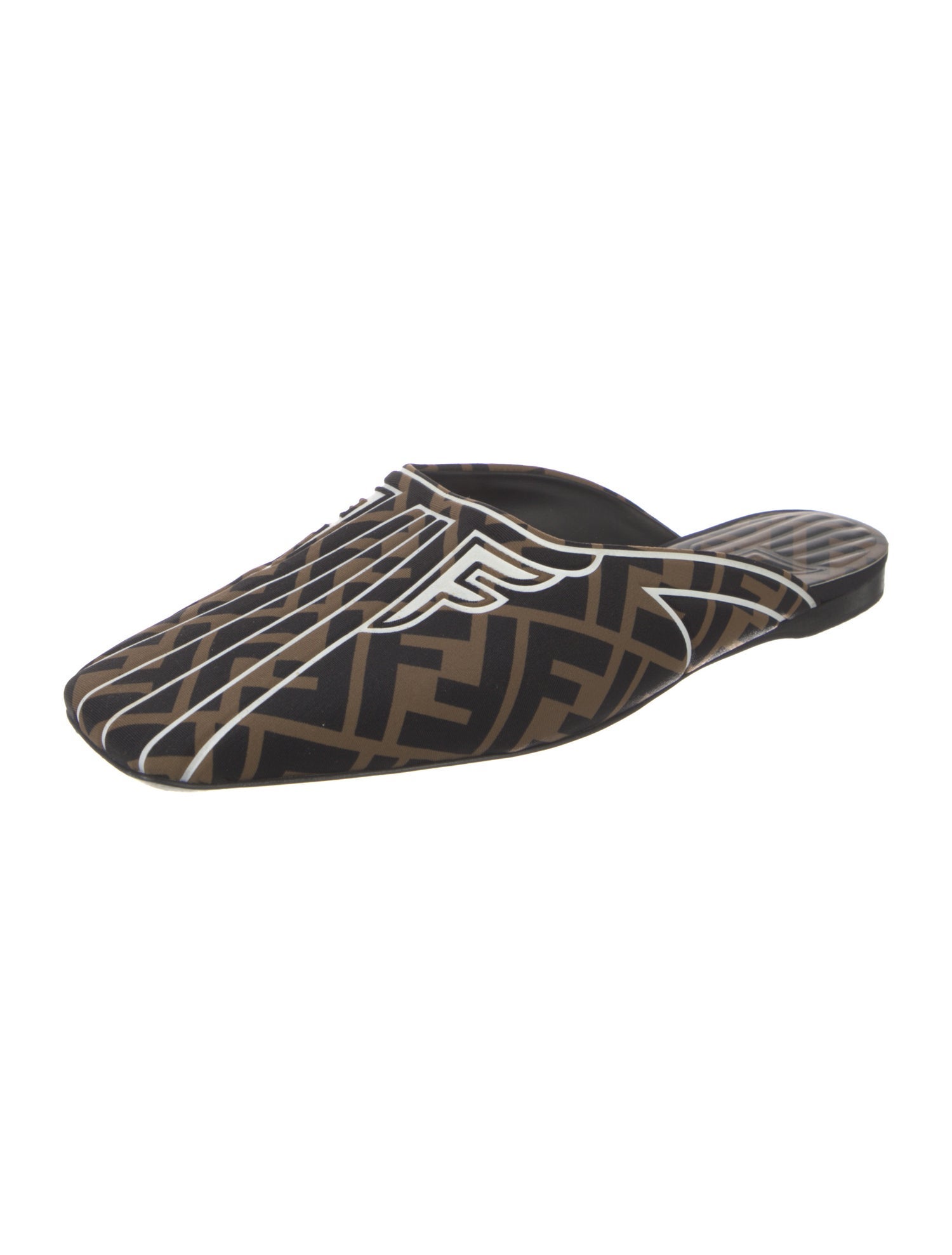 Fendi Zucca FF Logo Printed Mules