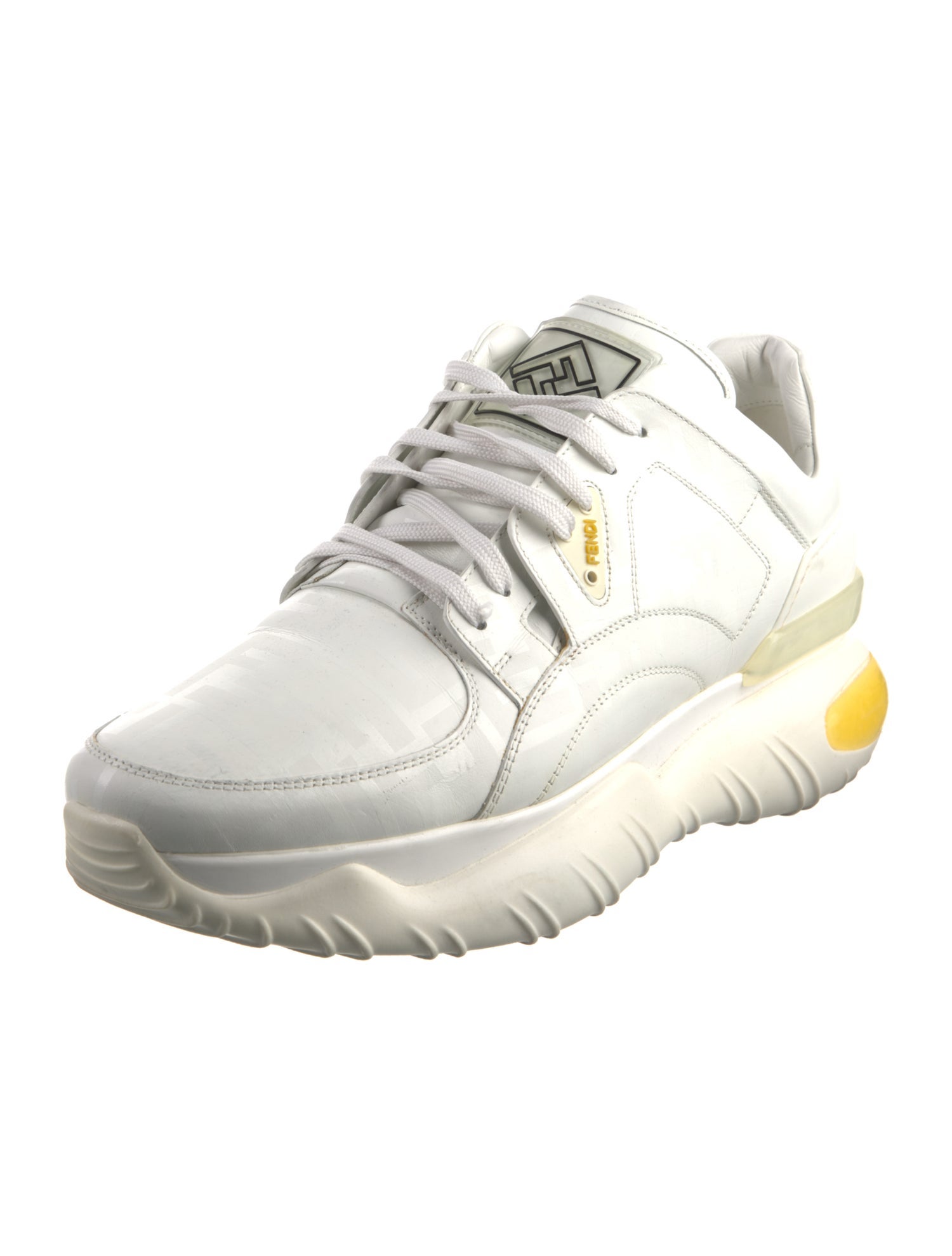 Fendi Zucca FF Logo Leather Chunky Sneakers