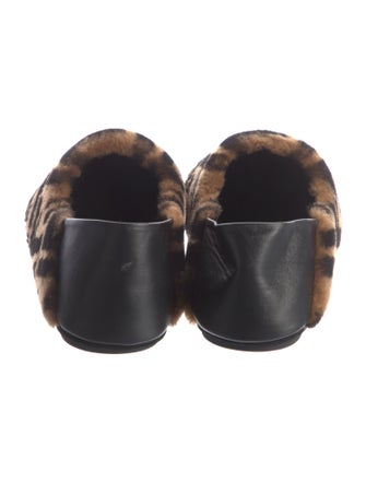 Fendi Zucca FF Logo Shearling Loafers
