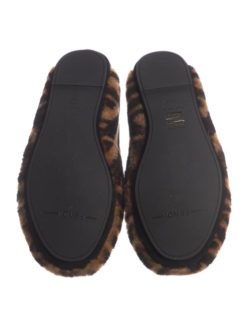 Fendi Zucca FF Logo Shearling Loafers