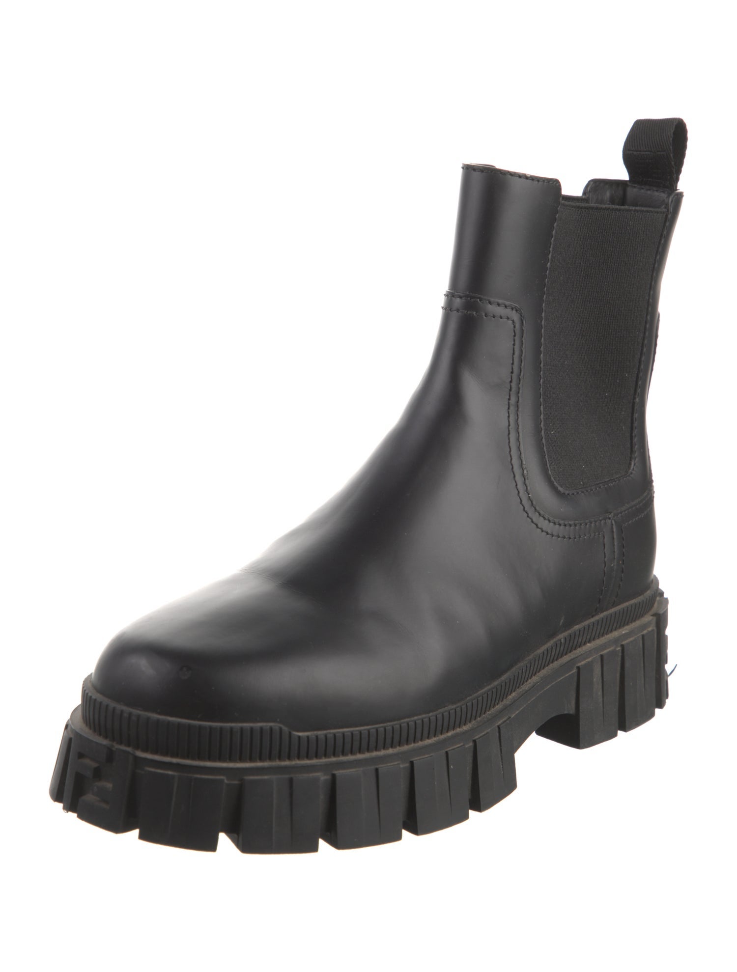 Fendi Zucca FF Logo Leather Chelsea Boots