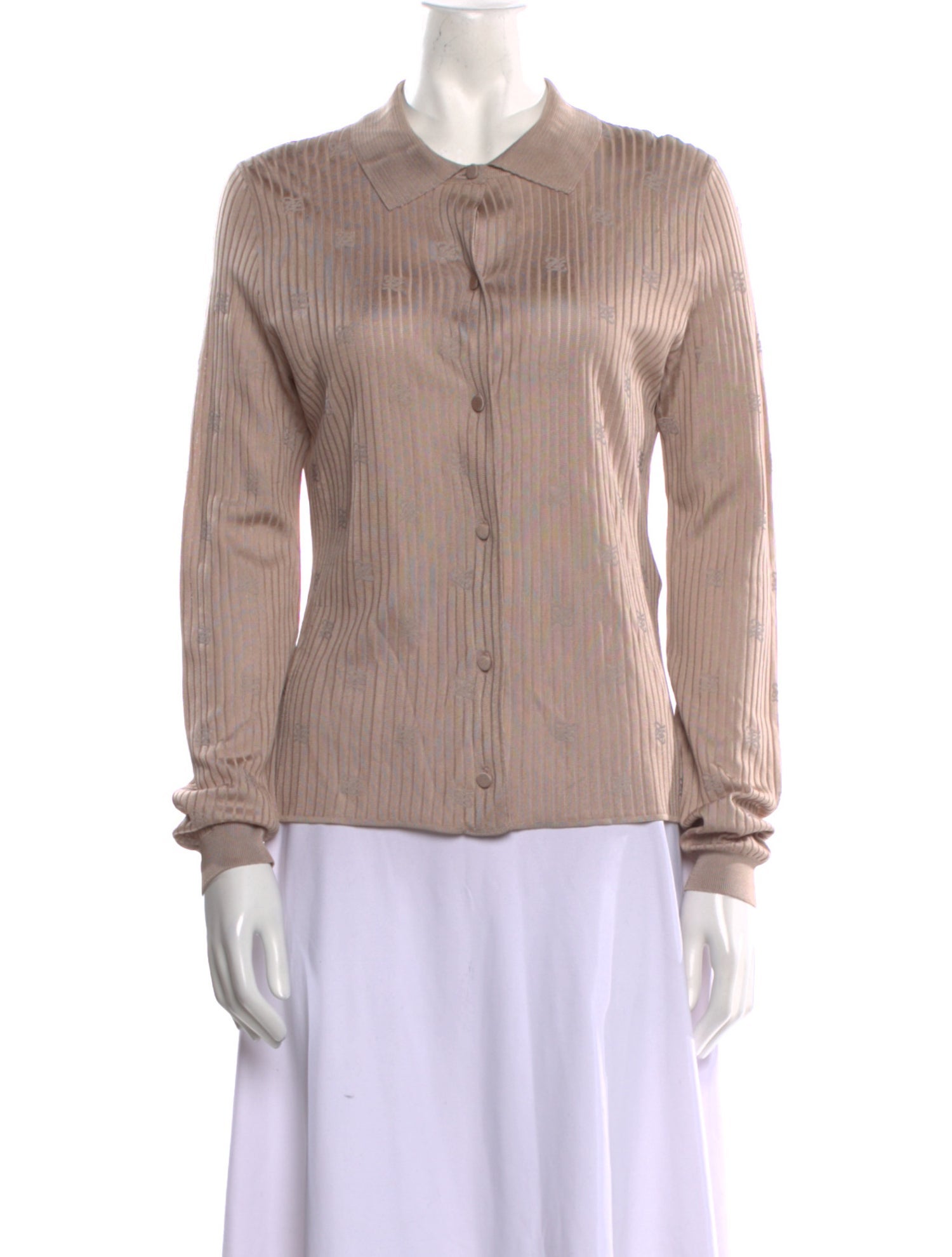 Fendi Long Sleeve Button-Up Top