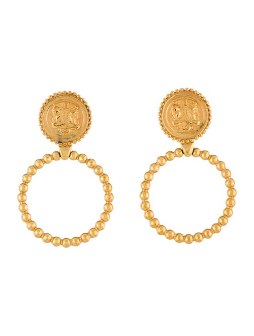 Fendi Janus Coin Door Knocker Clip-On Earrings