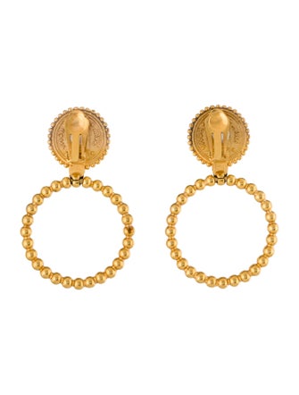 Fendi Janus Coin Door Knocker Clip-On Earrings