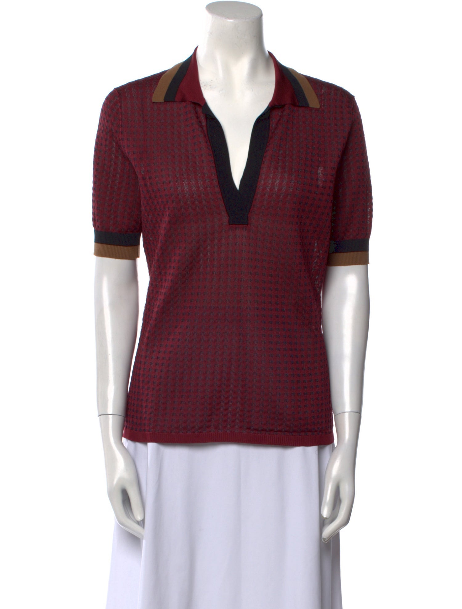 Fendi Silk Short Sleeve Polo