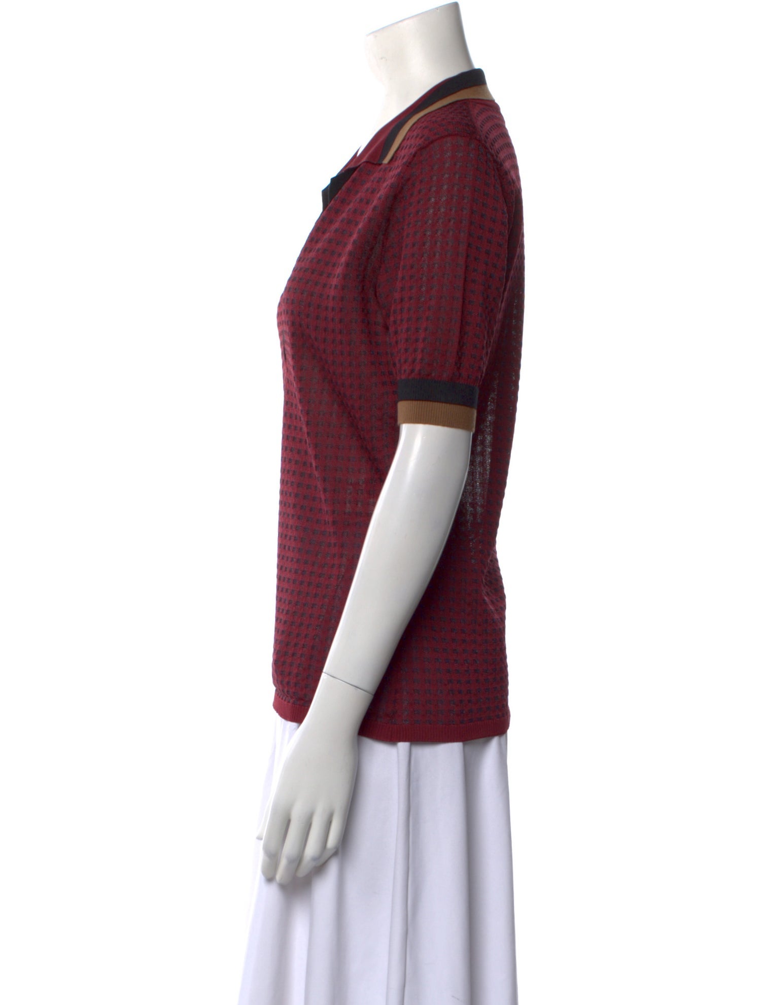 Fendi Silk Short Sleeve Polo